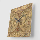  Wereldkaart Vierkante Klok (Hoek)