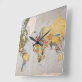 wereldkaart vierkante klok (Hoek)