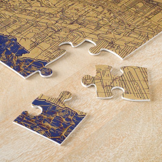 wereldkaart vintage legpuzzel (Zijkant)