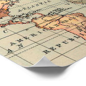 Wereldkaart Vintage Poster (Hoek)