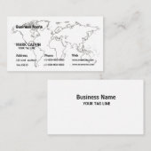 wereldkaart Visitekaartje ontwerp (Voorkant / Achterkant)