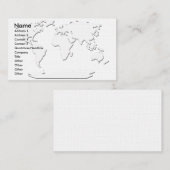 wereldkaart Visitekaartje Wit (Voorkant / Achterkant)