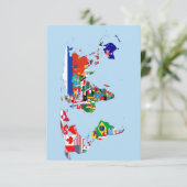 Wereldkaart Vlaggenkaart - Hartelijk dank Bedankkaart (Staand voorkant)