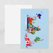 Wereldkaart Vlaggenkaart - Hartelijk dank Bedankkaart (Voorkant / Achterkant)