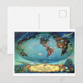  Wereldkaart vliegroute Briefkaart (Voorkant / Achterkant)