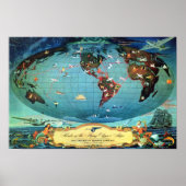  Wereldkaart vliegroute Poster (Voorkant)