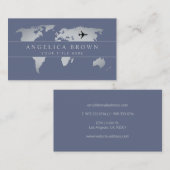 Wereldkaart Vliegtuig Visitekaartje (Voorkant / Achterkant)