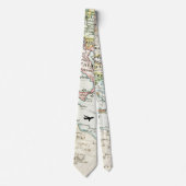 Wereldkaart, Vliegtuig Vliegen, Cool Stropdas (Voorkant)