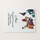 Wereldkaart Voeg jouw naam tekst Plaats Stadstelef Legpuzzel (Horizontaal)