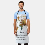 Wereldkaart Voeg jouw naam tekst Plaats Stadstelef Schort (Gedragen)