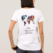 Wereldkaart Voeg jouw naam tekst Plaats Stadstelef T-shirt (Achterkant)