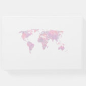 Wereldkaart voor aangepaste Waterverf bestemming Gastenboek (Achterkant)