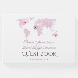 Wereldkaart voor aangepaste Waterverf bestemming Gastenboek