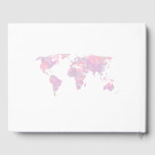 Wereldkaart voor aangepaste Waterverf bestemming Gastenboek (Achterkant)