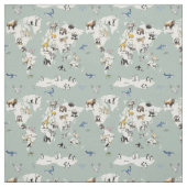wereldkaart voor de kinderkamer - mint  stof (Swatch)