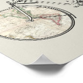  Wereldkaart voor fietspatronen afdrukken Poster (Hoek)