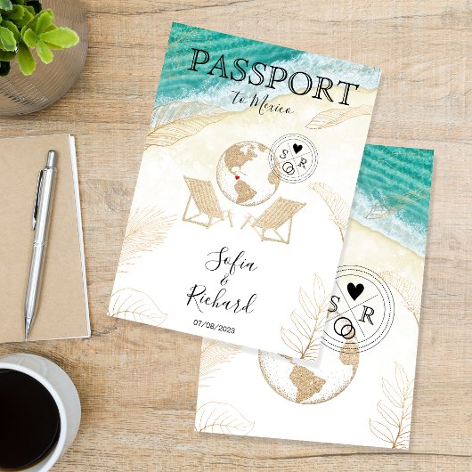 Wereldkaart voor huwelijksbestemming Mexico Passpo