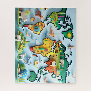 Wereldkaart voor kinderen puzzel