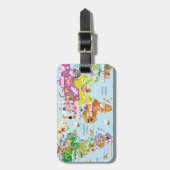 Wereldkaart voor kinderen - Schattige en leuk Bagagelabel (Voorkant verticaal)