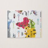 wereldkaart voor kinderen - wit en helder legpuzzel (Horizontaal)