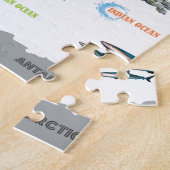 wereldkaart voor kinderen - wit en helder legpuzzel (Zijkant)