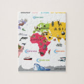 wereldkaart voor kinderen - wit en helder legpuzzel (Verticaal)