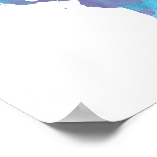 Wereldkaart voor kleurloze Waterverf Poster (Hoek)