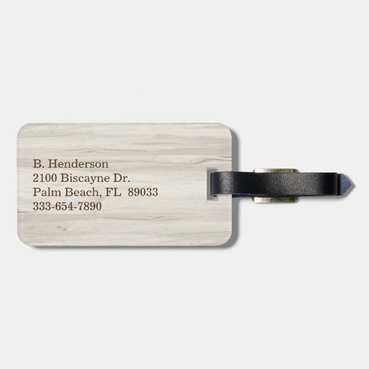 Wereldkaart voor kunsthout Aangepast Bagagelabel (Achterkant horizontaal)