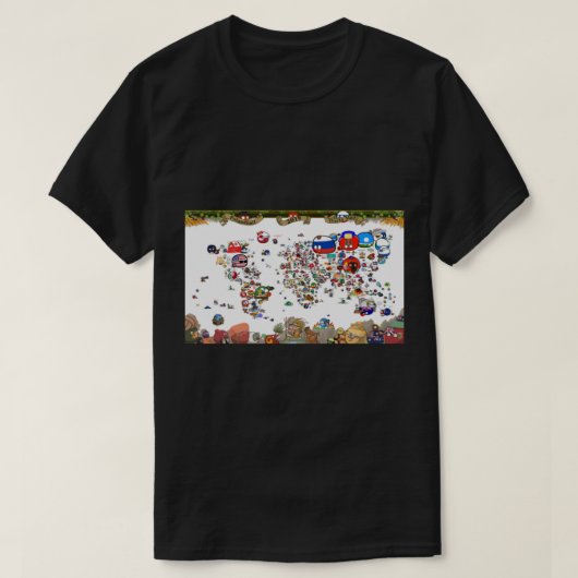 wereldkaart voor landkogels 2019 t-shirt (Design voorkant)