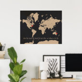  Wereldkaart voor Liefde & Afstand Poster (Thuiskantoor)