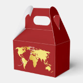 Wereldkaart voor rood en goud bestemming chinese b bedankdoosjes (Voorkant Zijde)
