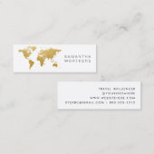 Wereldkaart voor sociale media Gold-reizen Mini Visitekaartje (Voorkant / Achterkant)