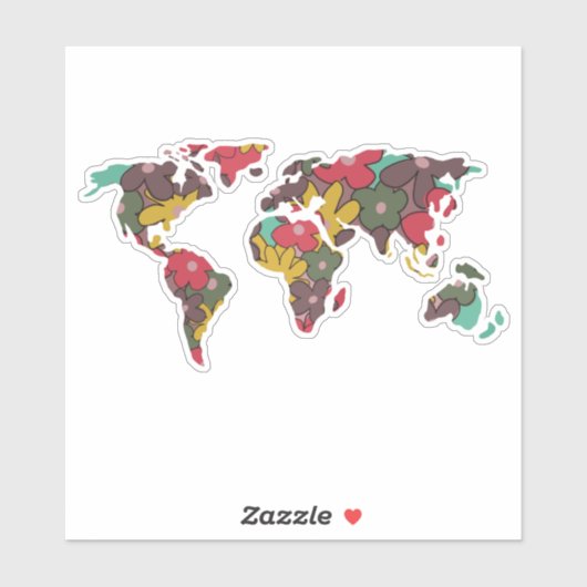 Wereldkaart voor vrouwenreizen sticker (Vel)