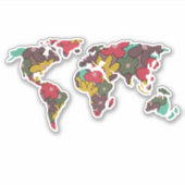 Wereldkaart voor vrouwenreizen sticker (Voorkant)