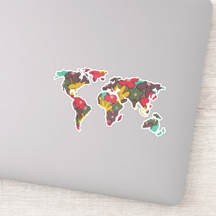 Wereldkaart voor vrouwenreizen sticker