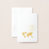 Wereldkaart voor weddenschapbestemmingspaspoort NI Folie Kaarten (Met envelop)