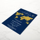 Wereldkaart voor weddenschappen folie uitnodiging (Gedraaid)