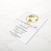 Wereldkaart voor weddenschappen folie uitnodiging (Gedraaid)