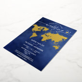Wereldkaart voor weddenschappen folie uitnodiging (Gedraaid)