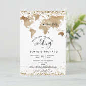 Wereldkaart voor weduwschapsbestemming Gold Heart Kaart (Staand voorkant)