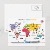 Wereldkaart voor Wit en Helder Kind - Briefkaart (Voorkant / Achterkant)