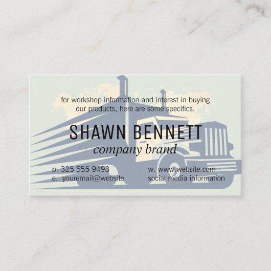 Wereldkaart | Vrachtwagen Logistiek Verzending Visitekaartje (Voorkant)