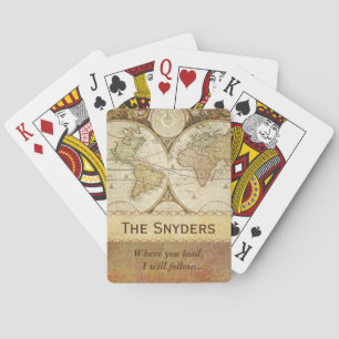  Wereldkaart "Waar u leidt..." Pokerkaarten
