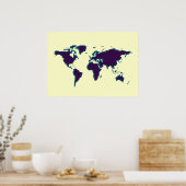 wereldkaart wandbekleding poster (Keuken)
