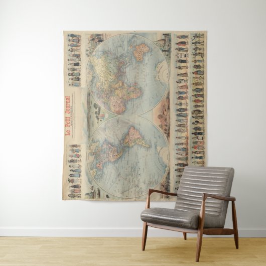  Wereldkaart Wandkleed (In situ)