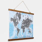 Wereldkaart wandtapijten hangend wandkleed (Gebogen)