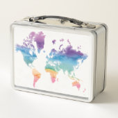 Wereldkaart waterverf (Achterkant)