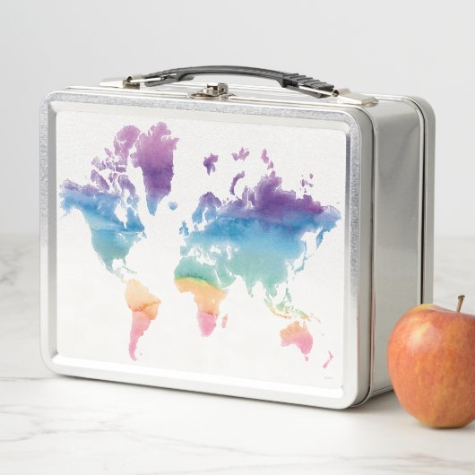 Wereldkaart waterverf (In situ)