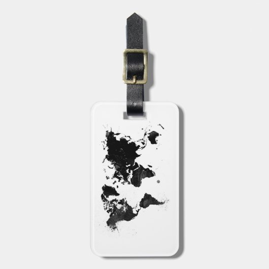 Wereldkaart waterverf bagagelabel (Voorkant verticaal)