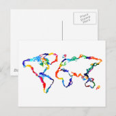 Wereldkaart waterverf briefkaart (Voorkant / Achterkant)